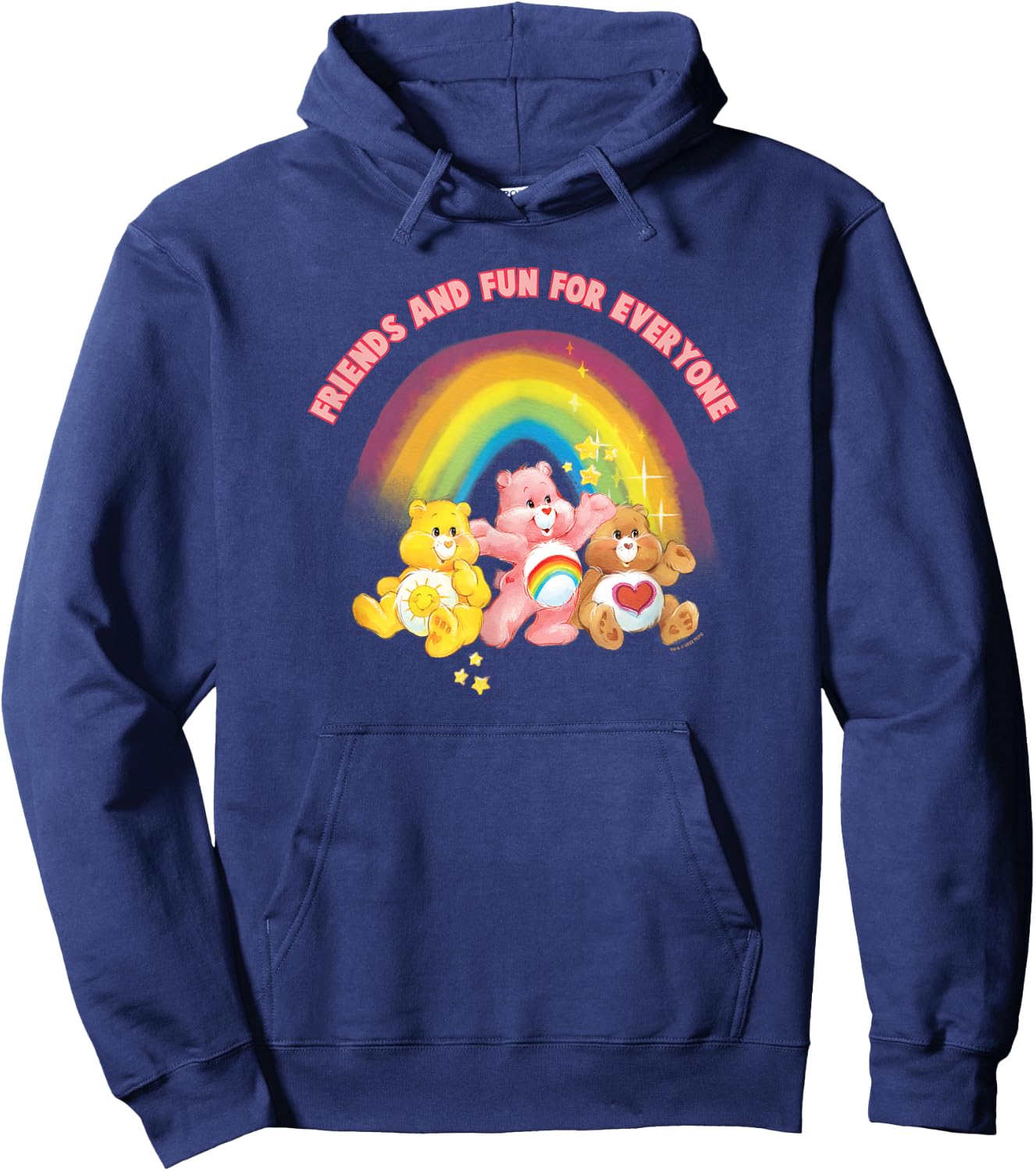 Care Bears Friends And Fun For Everyone Vintage Rainbow Logo , Black, S Hoodie - Hoodie | Navy