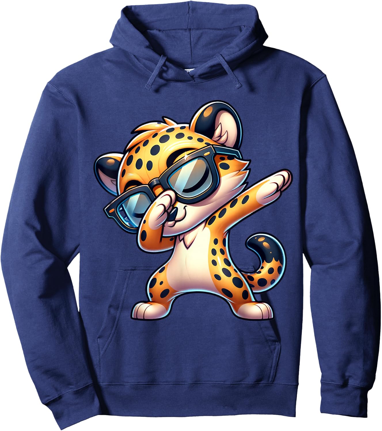 Dabbing Cheetah Sunglasses Cheetah Animal Colorful Hoodie - Hoodie | Navy