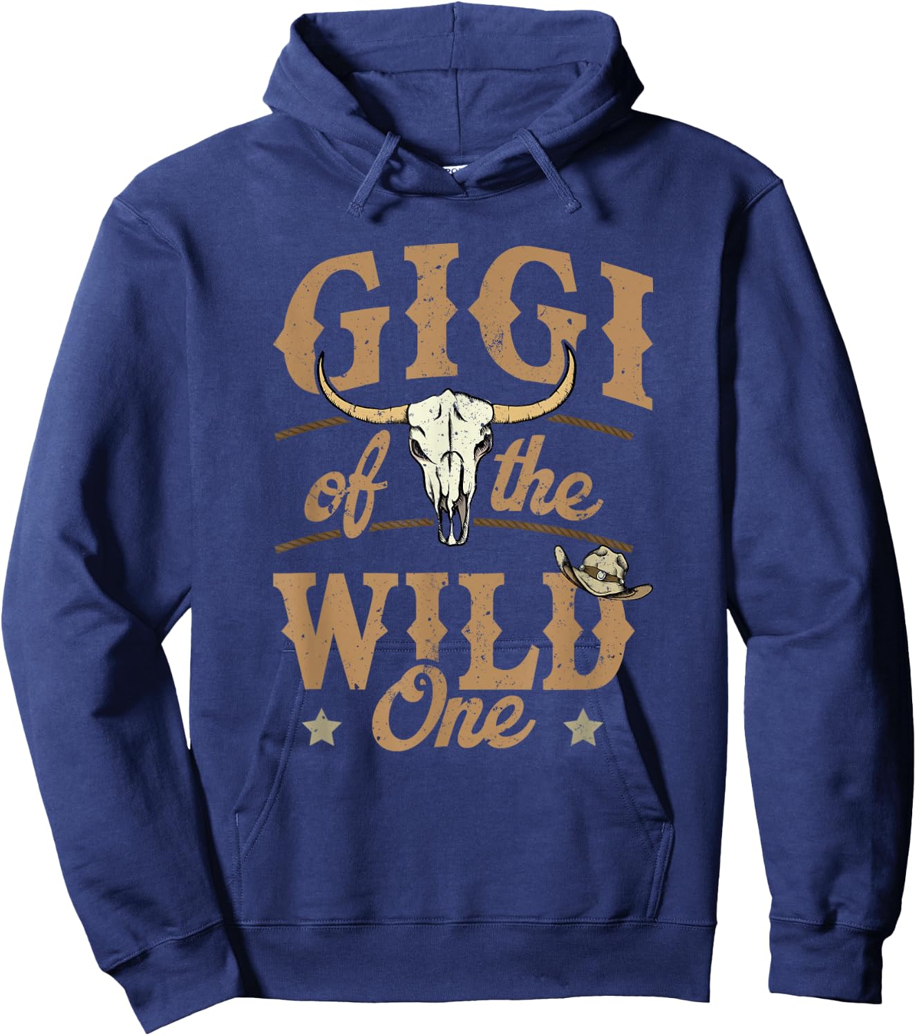Gigi of The Wild One Cowboy Western Rodeo Party Matching Hoodie - Hoodie | Navy