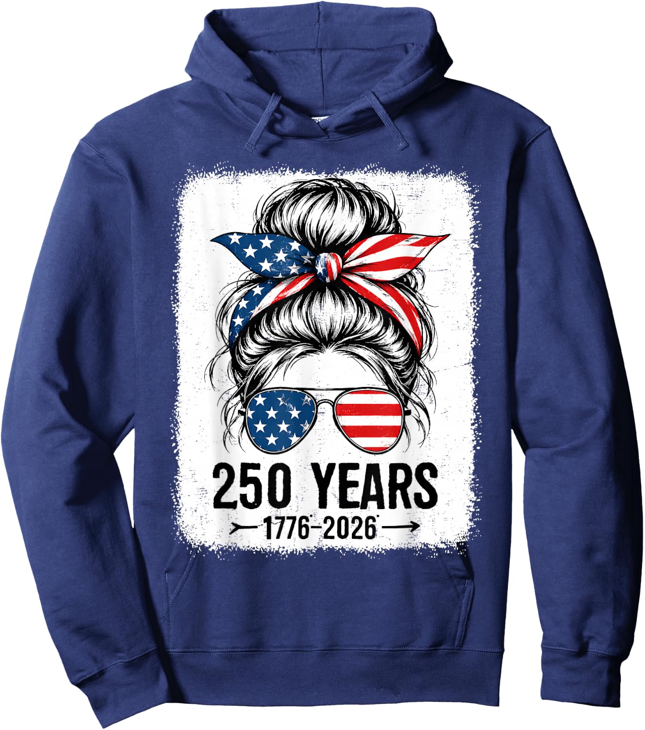 250 Years America Women 250 Anniversary USA 4th of July Girl Hoodie - Hoodie | Navy