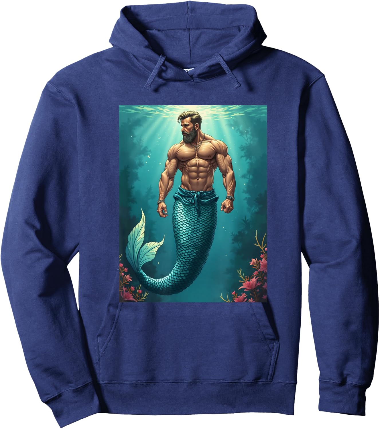 LGBTQ Transgender Gay Muscle Daddy Mermaid Gay Merman Hoodie - Hoodie | Navy