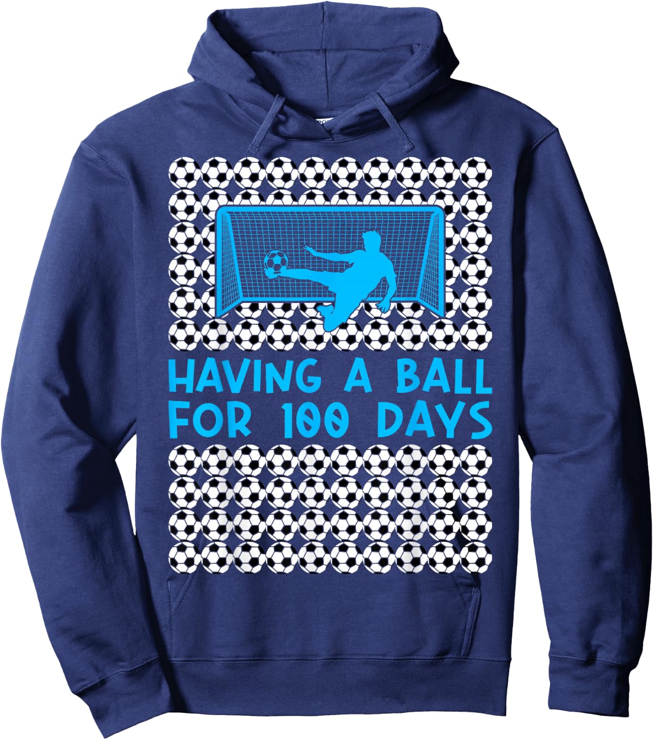 100 Days Of School Soccer 100th Day Of School For Boys Kids Hoodie - Hoodie | Navy