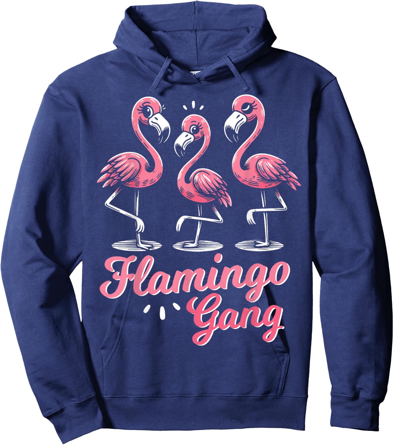 Flamingo Gang Funny Flamingo Holiday and JGA , black Hoodie - Hoodie | Navy