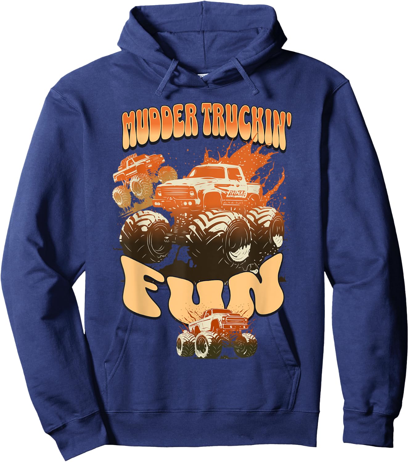 Mudder Trucking Fun : Mud Trucks Hoodie - Hoodie | Navy