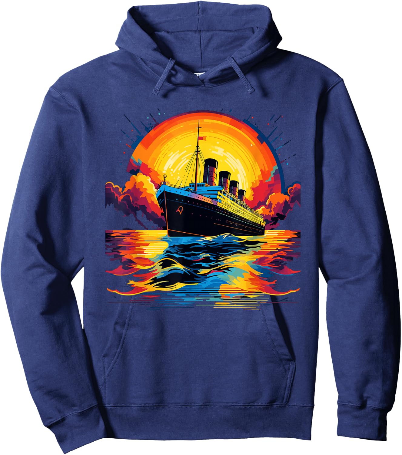 Retro Titanic Men's Women's Children Vintage Titanic , black Hoodie - Hoodie | Navy