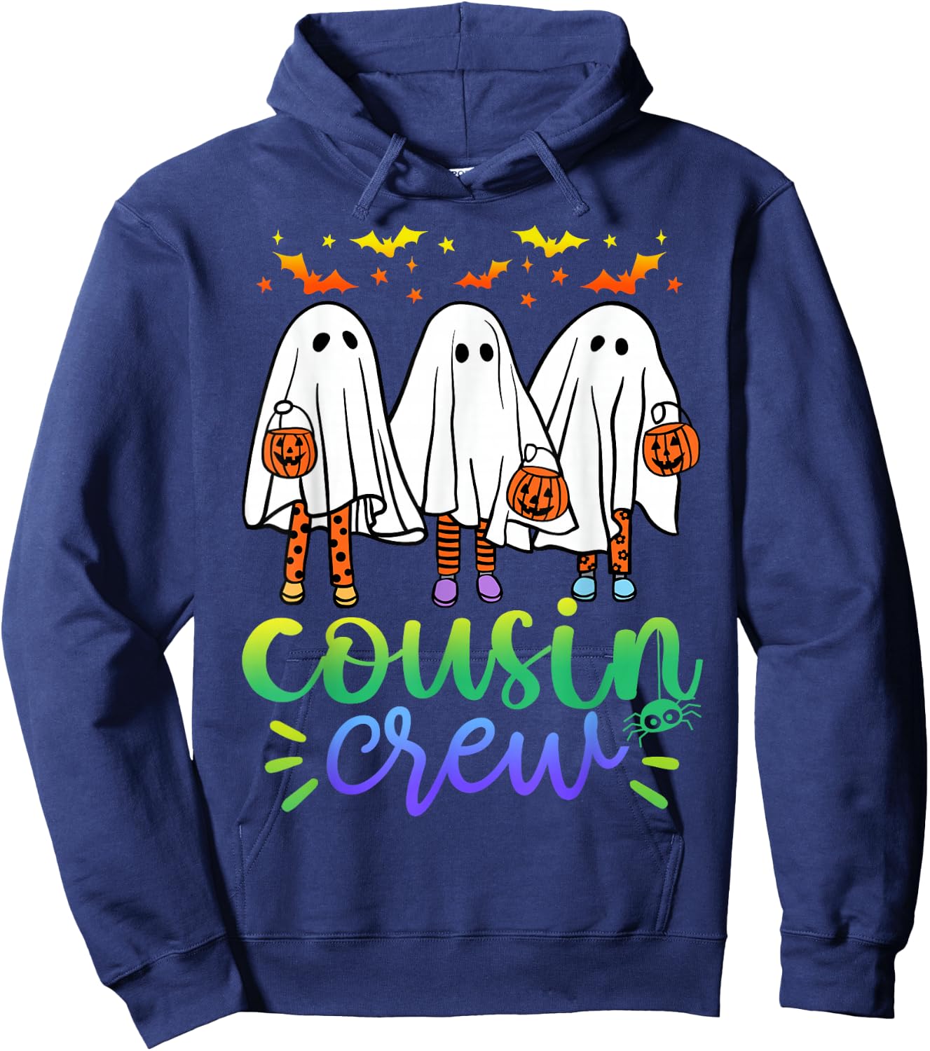 Boo Cousin Crew Halloween Ghost Trick Treat Squad Matching Hoodie - Hoodie | Navy
