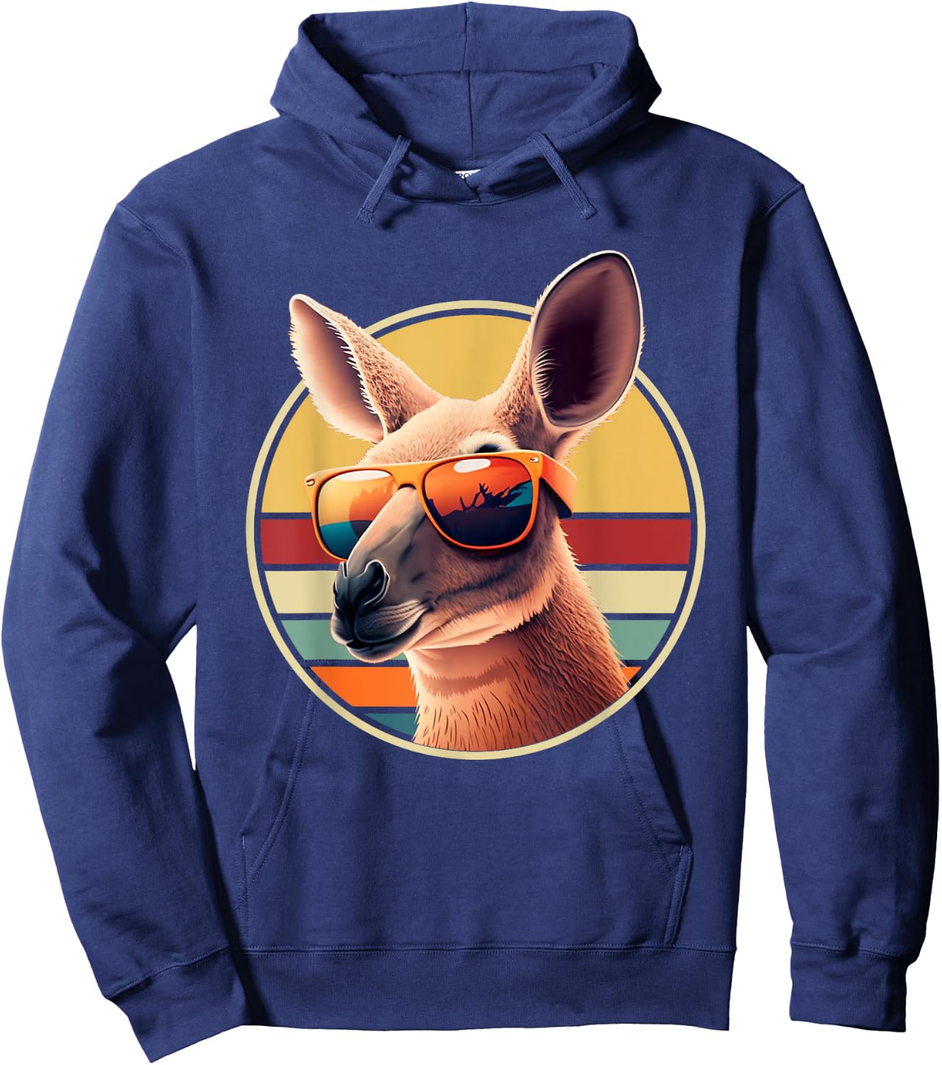 Funny Kangaroo Costume Outfit Retro Vintage Art Kangaroos Hoodie - Hoodie | Navy