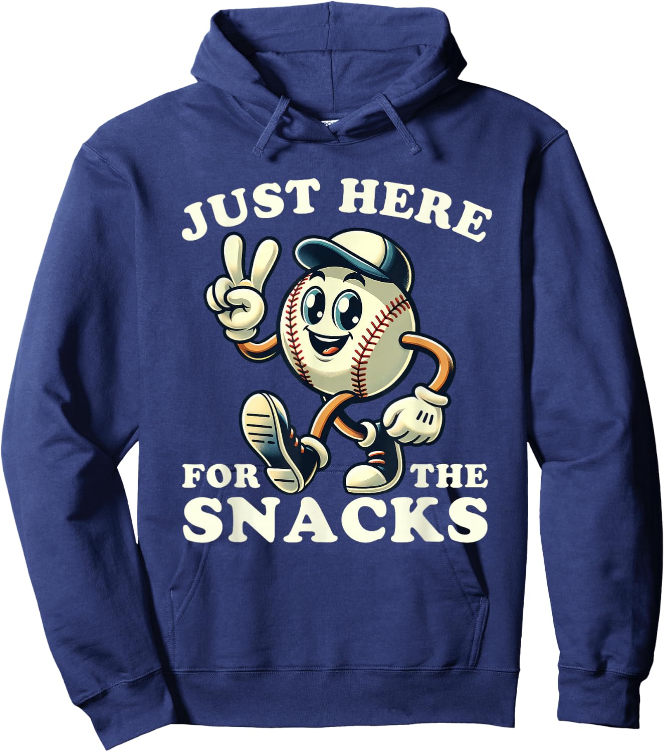 Baseball Just Here for the Snacks Funny Men Women Kids Hoodie - Hoodie | Navy