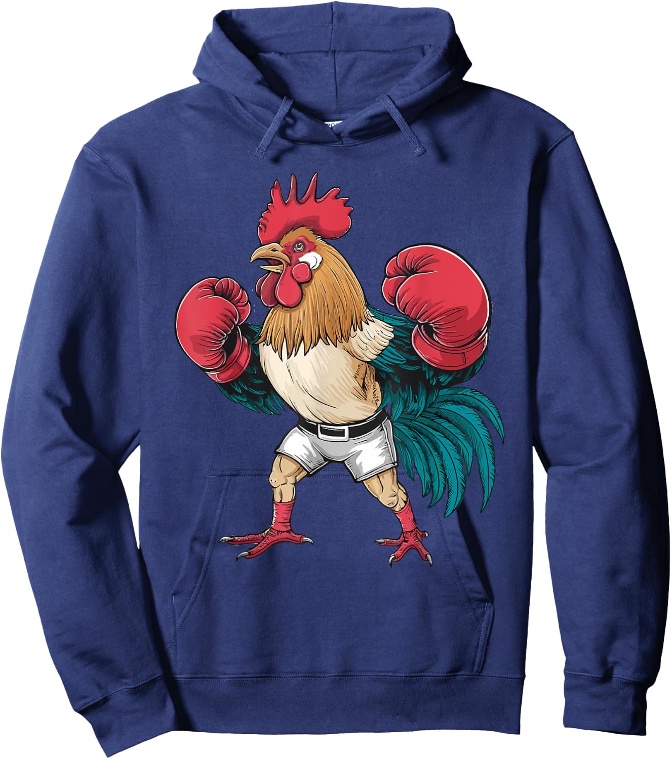 Funny Boxing Chicken With Red Gloves Kids Adults Hoodie - Hoodie | Navy