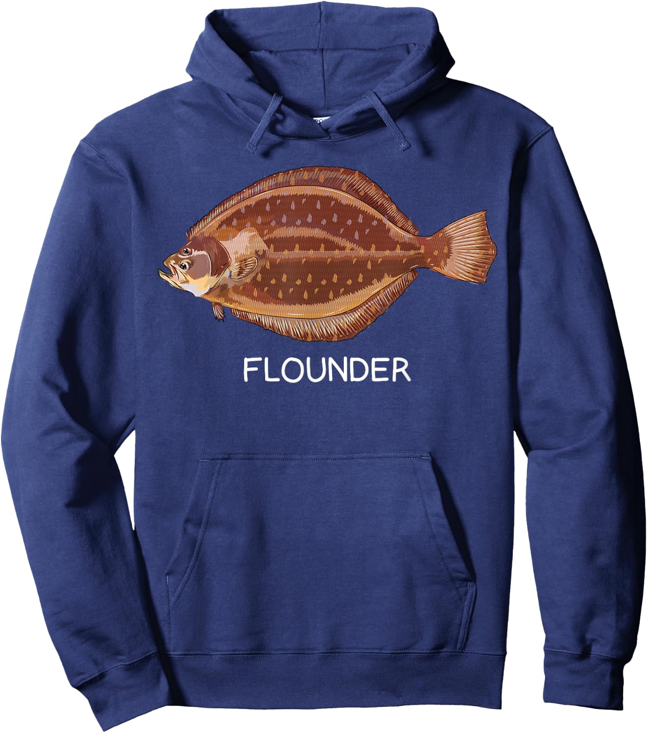Flounder Saltwater Game Fish Hoodie - Hoodie | Navy