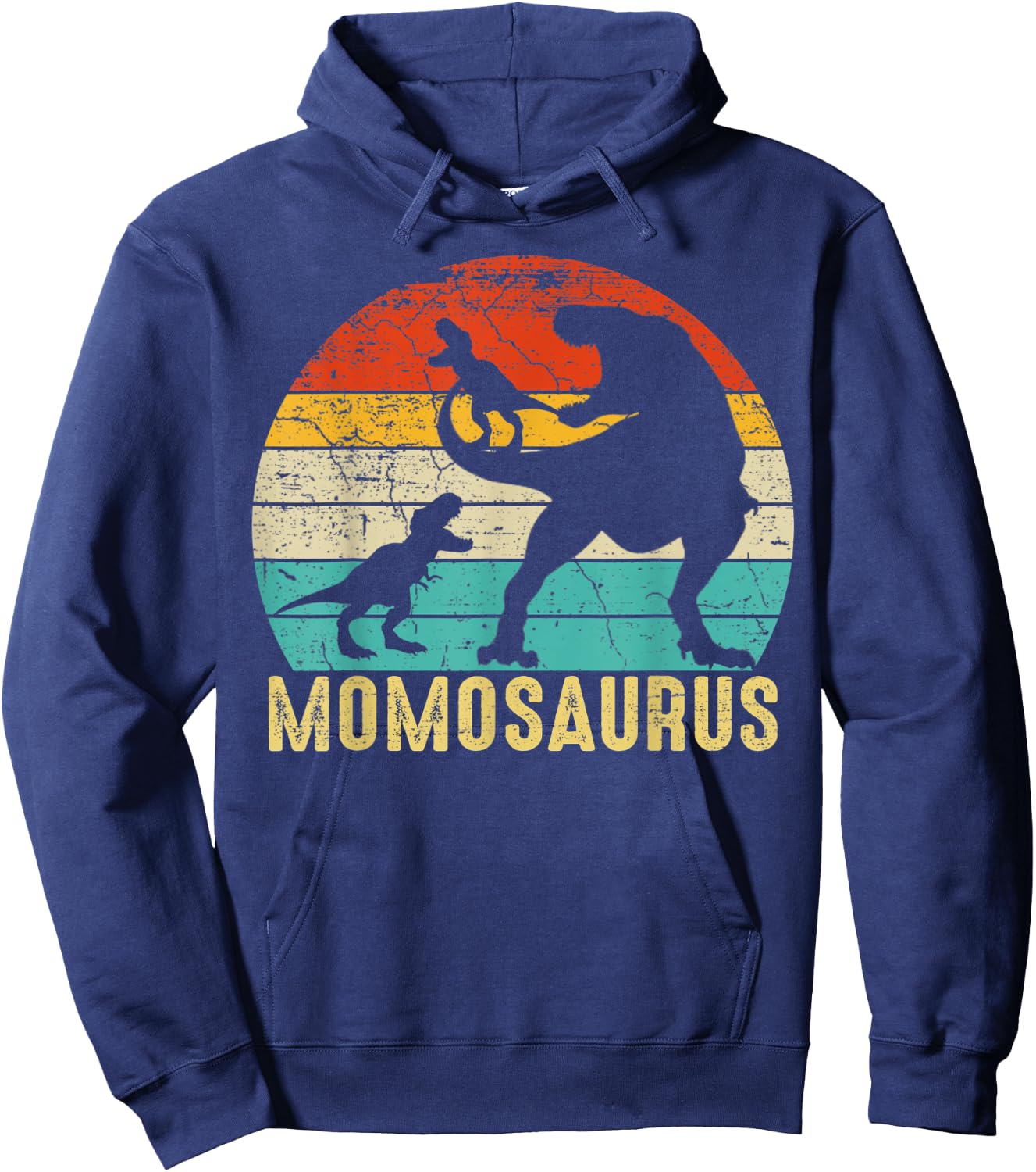 Momosaurus T Rex Momo Dinosaur 2 Kids Matching Family Hoodie - Hoodie | Navy