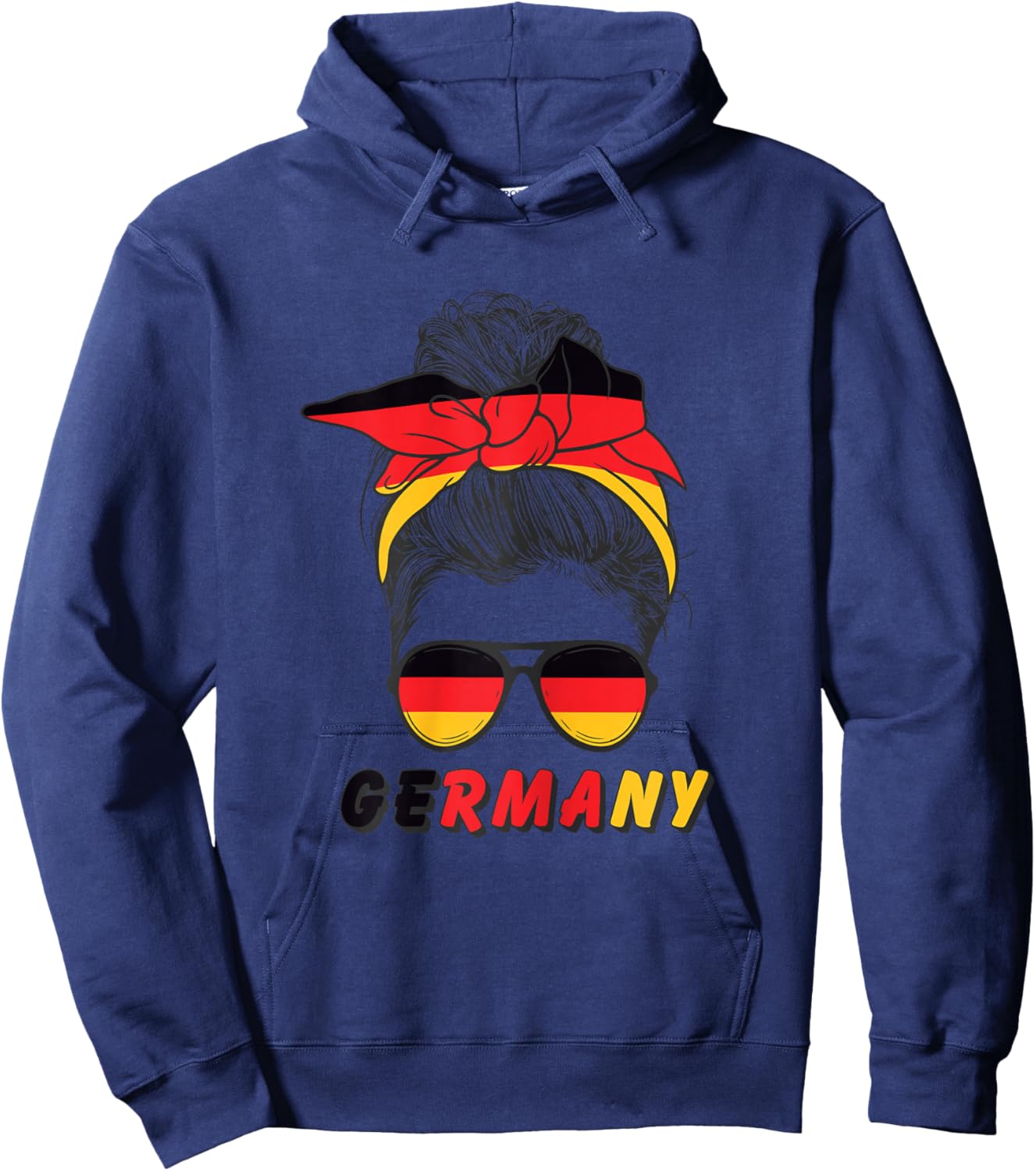 German Girl, Germany Flag, Germany , White Hoodie - Hoodie | Navy