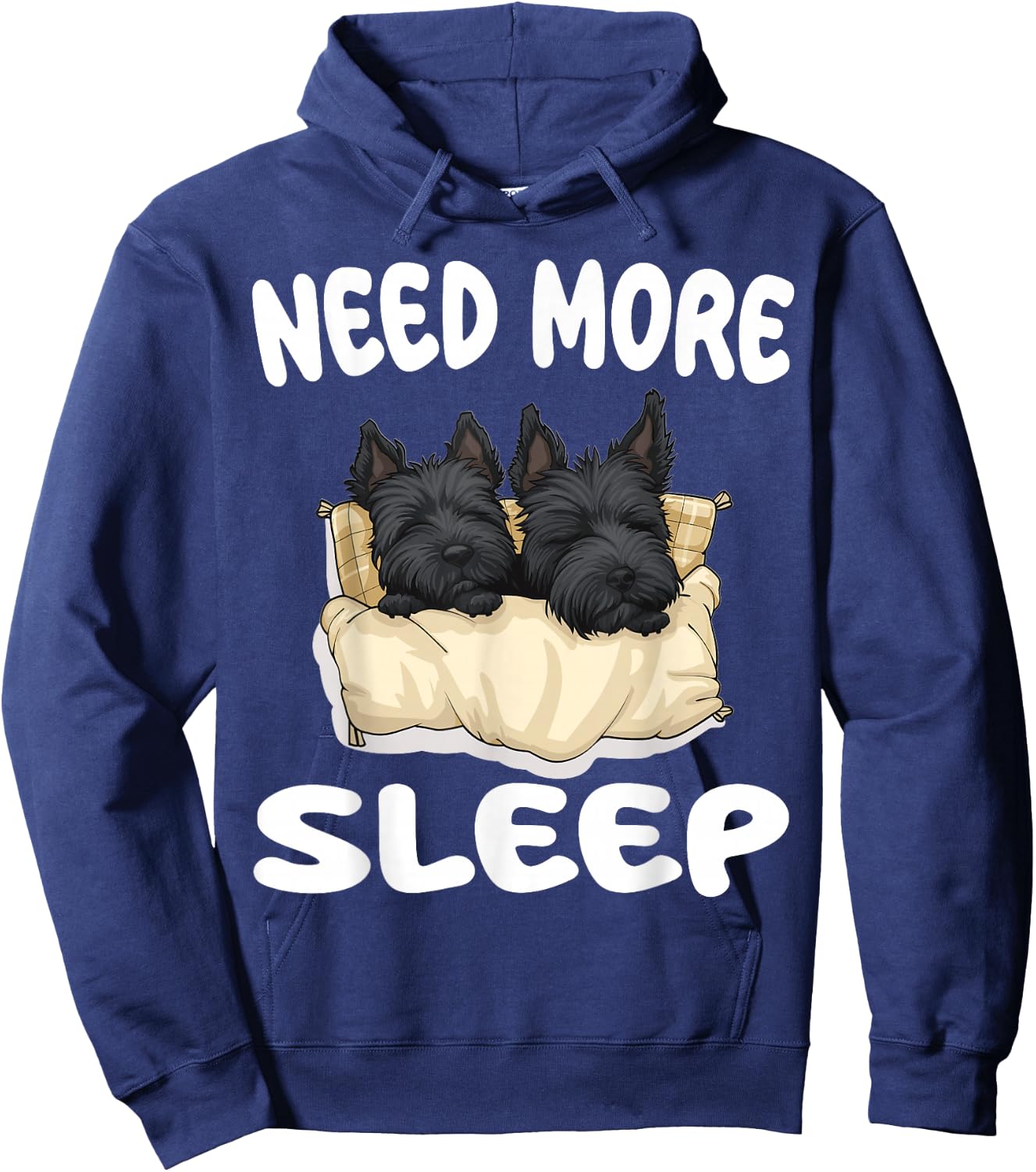 Cute Scottish Terrier Need more Sleep Pajamas Nightgown Hoodie - Hoodie | Navy