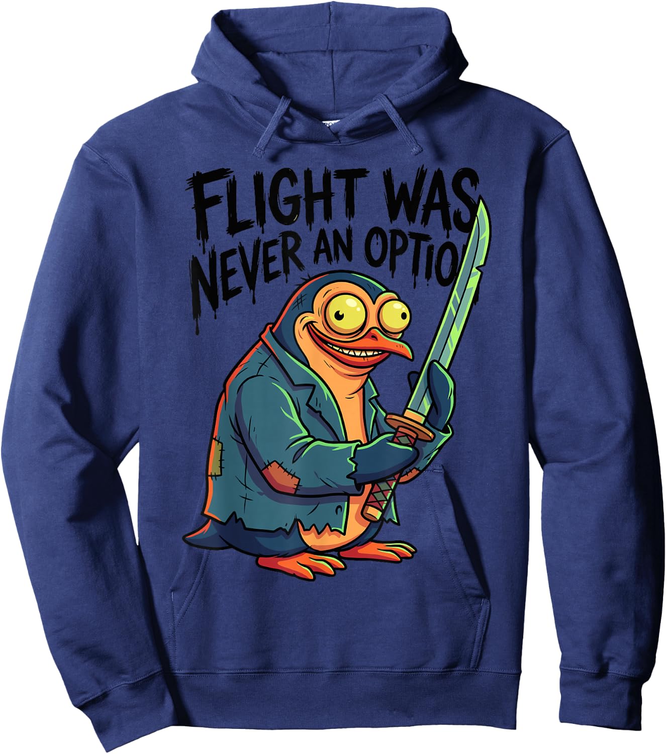 Flight was Never an Option Flightless Bird Sword Hoodie - Hoodie | Navy