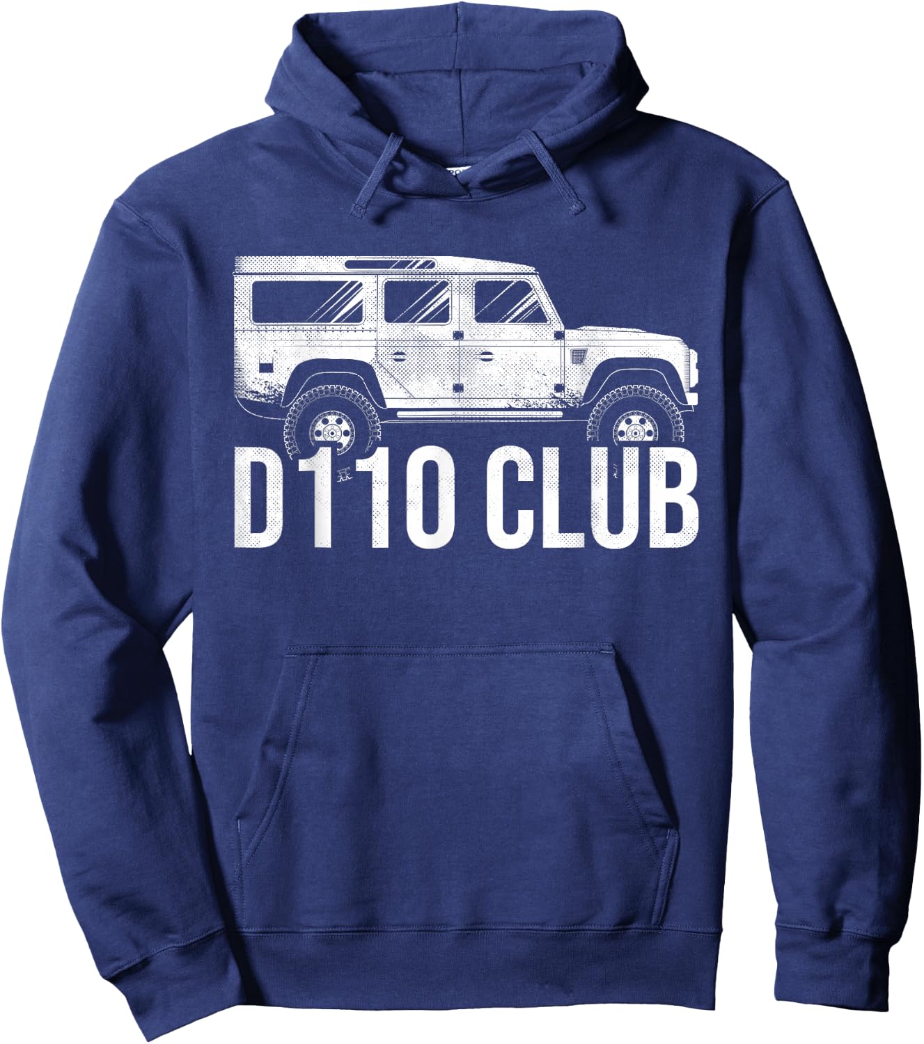 Defender D110 off-road vehicle 4x4 terrain mud nature gift Hoodie - Hoodie | Navy