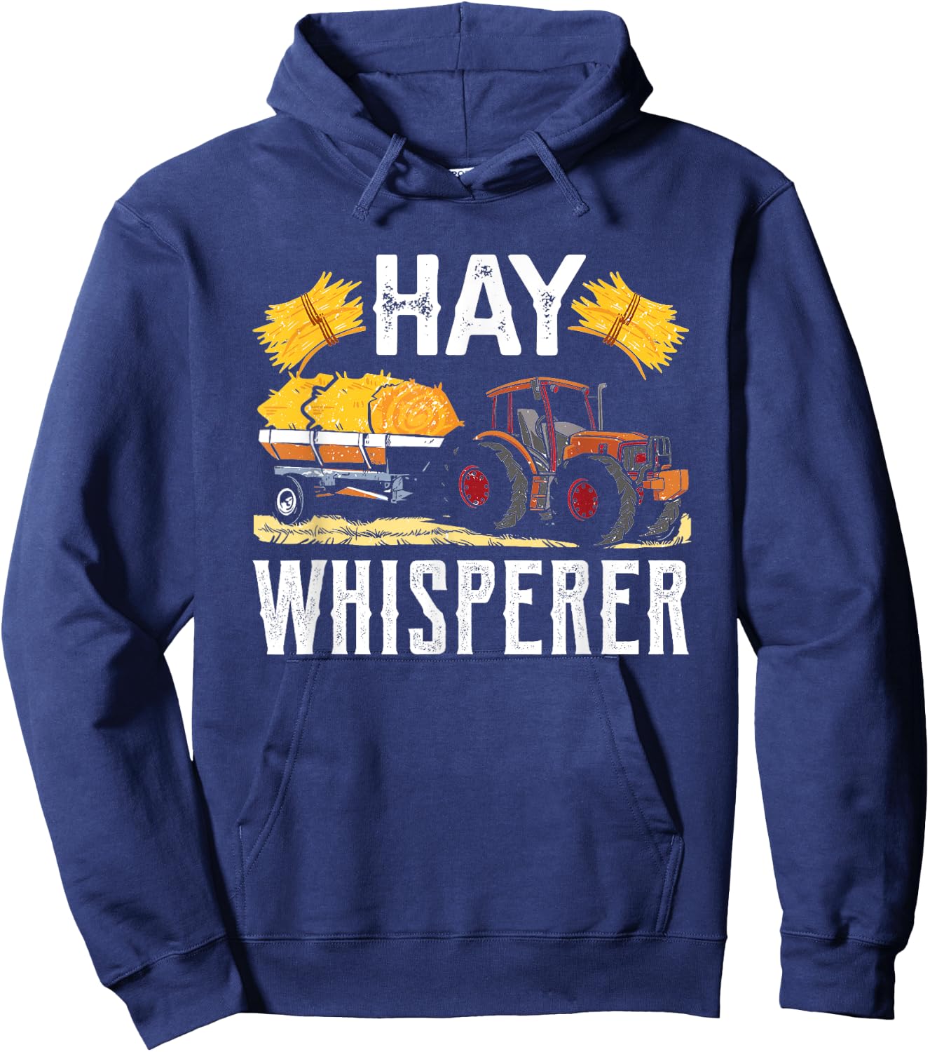 Cool Hay Whisperer Farmer Tractor Driver Hay Bale Farming Hoodie - Hoodie | Navy