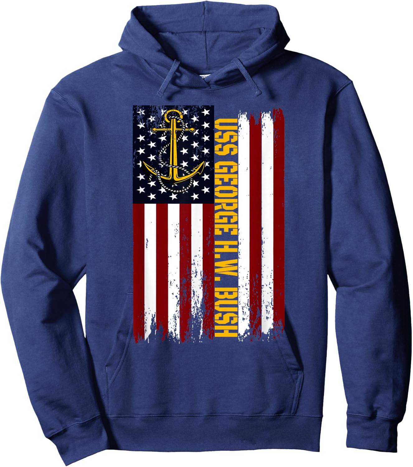 Aircraft Carrier USS George H.W. Bush Veteran Father Grandpa Hoodie - Hoodie | Navy