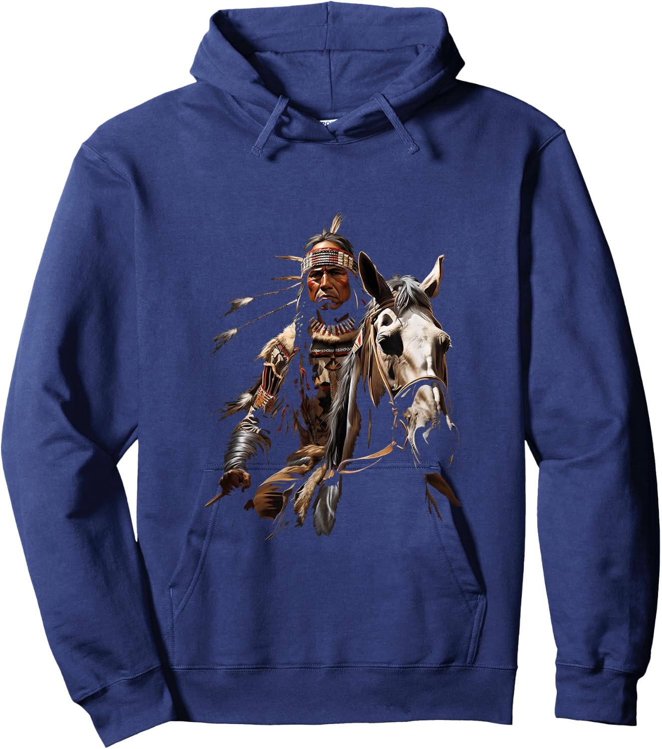Indian Warrior Chief Indianerpferd Hoodie - Hoodie | Navy