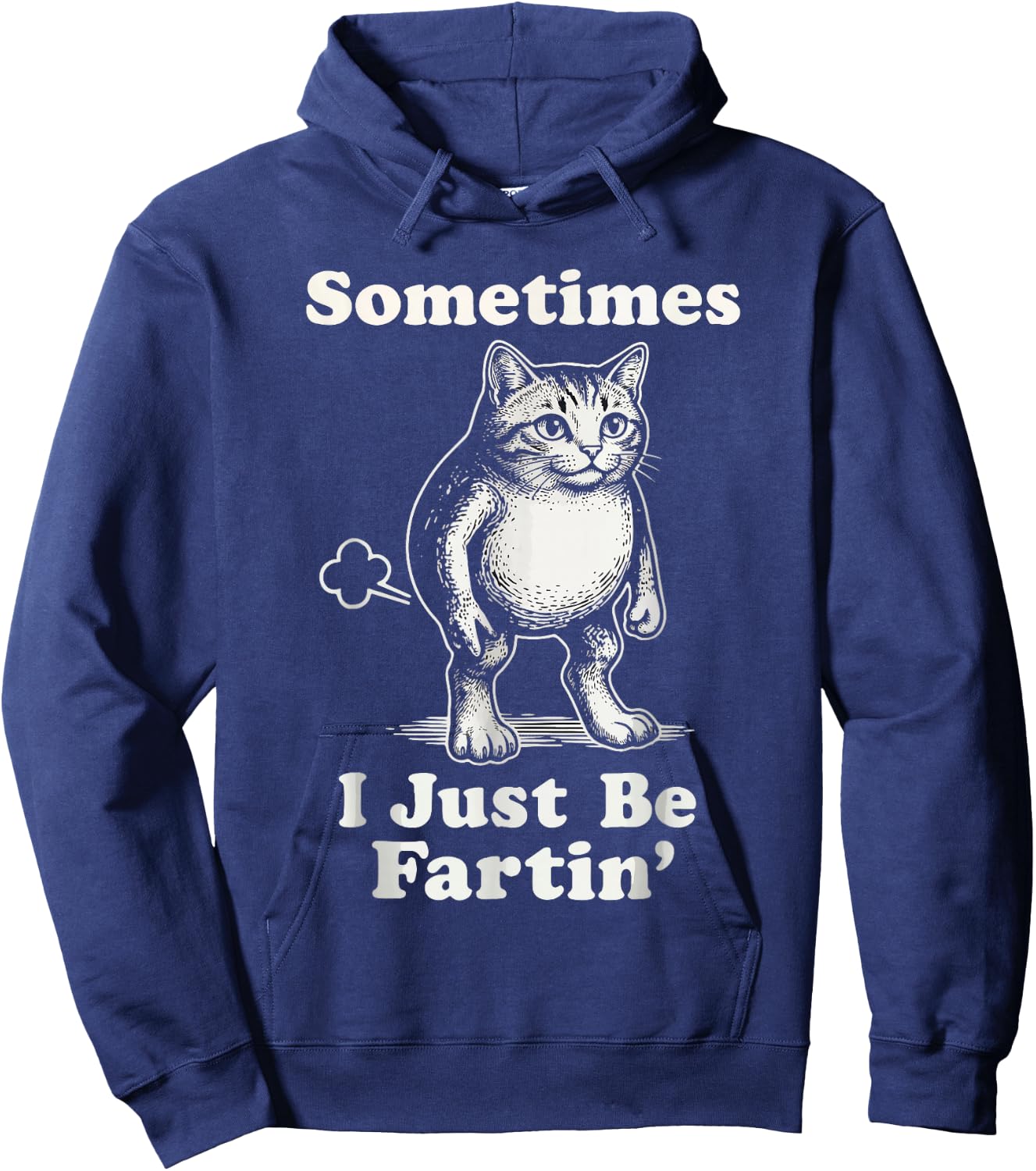 Sometimes I'm Just Fartin' Cat Lover Funny Sarcasm Hoodie - Hoodie | Navy