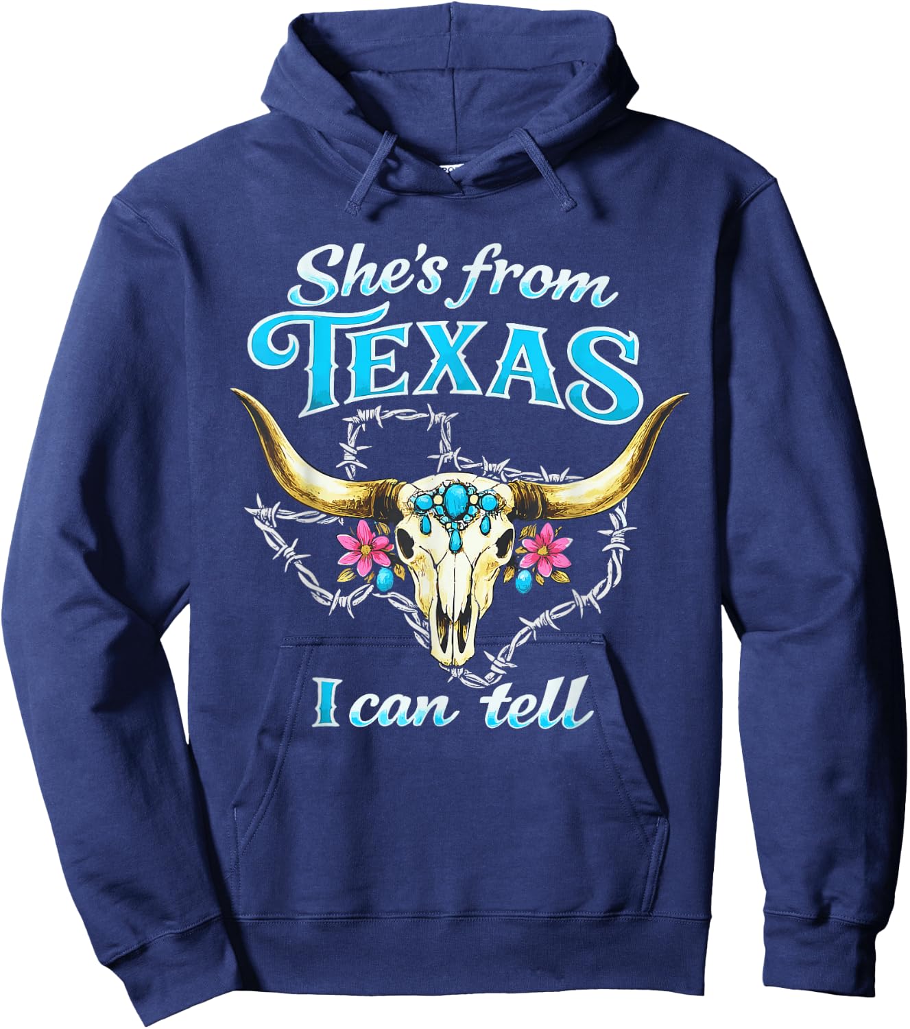 She's from Texas I Can Tell Retro Vintage Texas Girl Hoodie - Hoodie | Navy