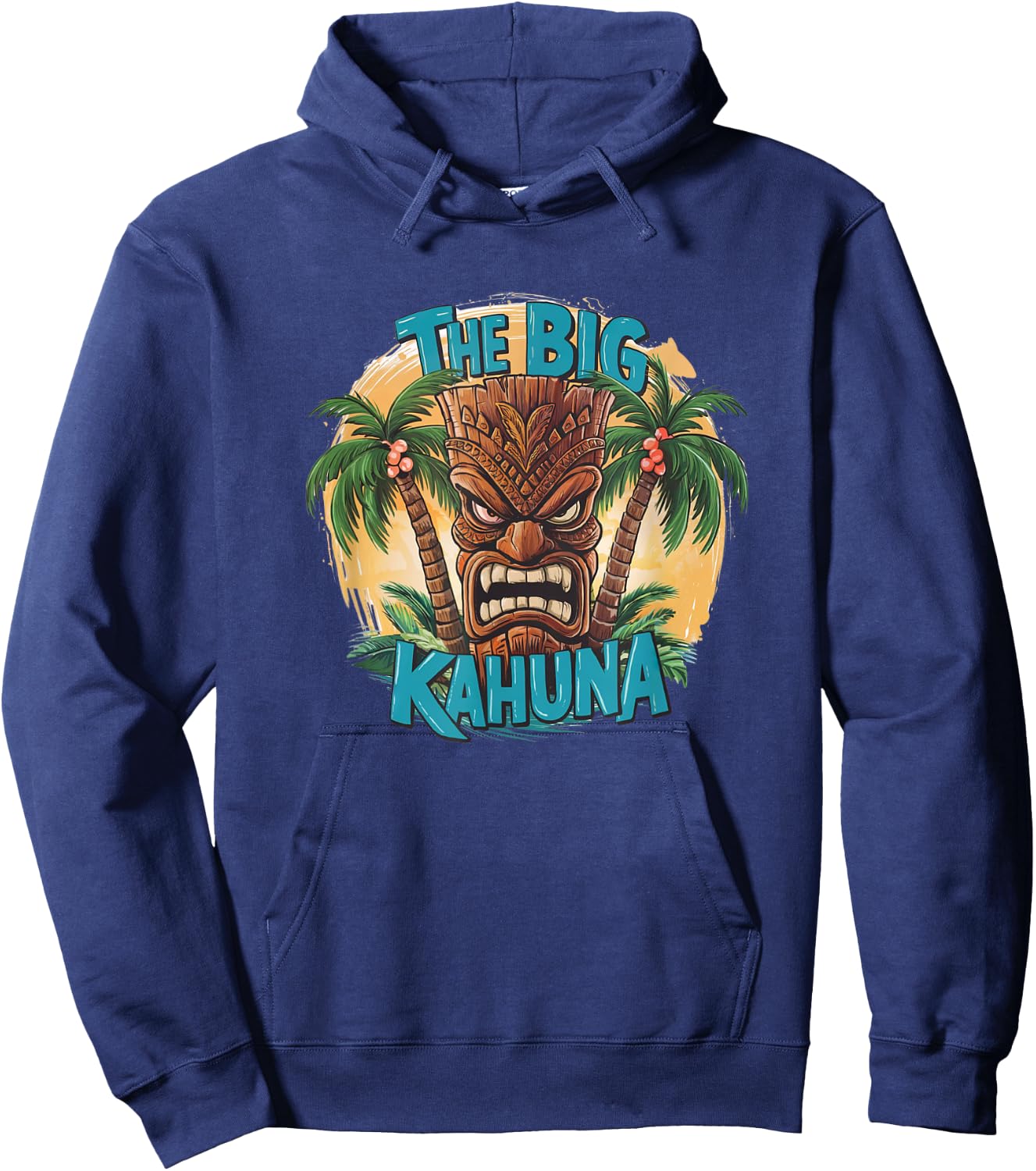 Tiki Big Kahuna Funny Hawaiian Fête des Pères Vacances Tropical Hoodie - Hoodie | Navy