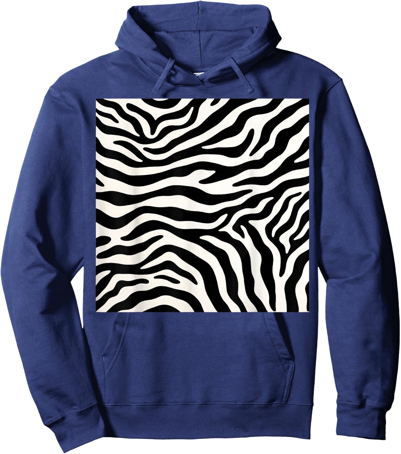 Zebra Print Pattern Women Girls Animal Print Zebra Hoodie - Hoodie | Navy