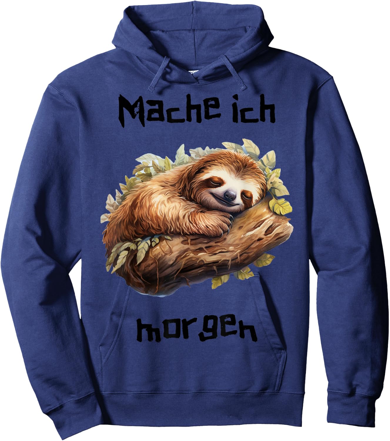 Morgenmuffel Sloth Spruch lustiges Langschläfer Faultier Hoodie - Hoodie | Navy