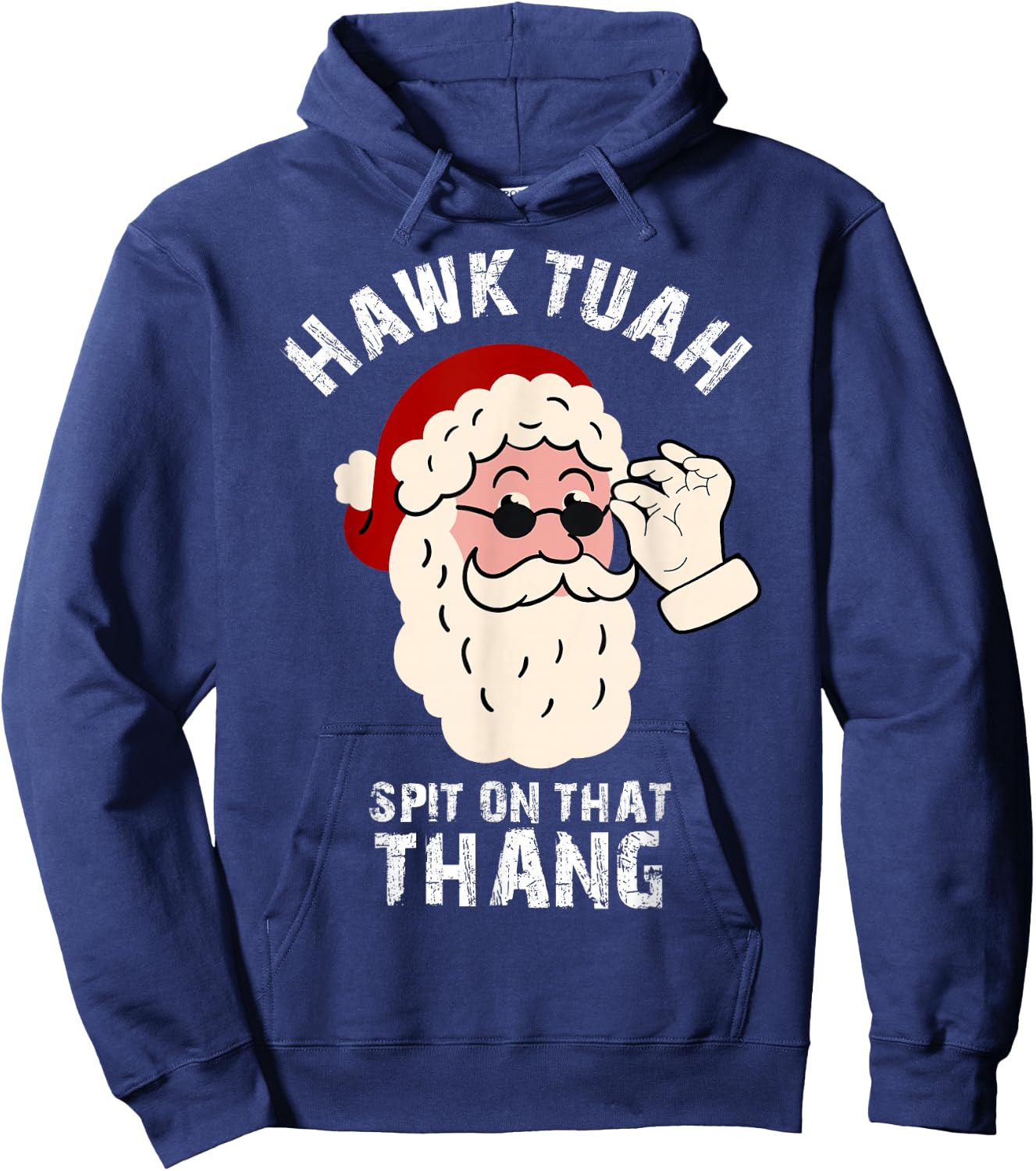 Summer Santa Christmas In July Hawk Tuah Spit on That Thang Women Hoodie - Hoodie | Navy