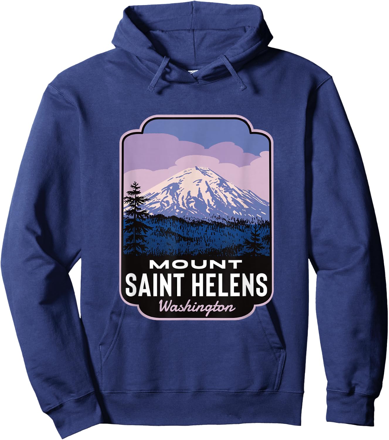 Mount Saint Helens Before Retro Hoodie - Hoodie | Navy