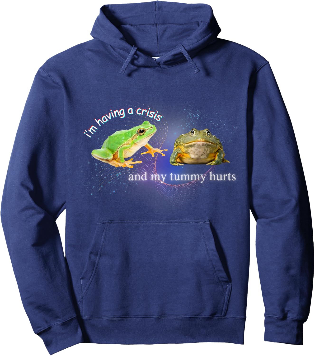 Funny Frog Toad Cursed Meme Absurdist Space Dank Aesthetic Hoodie - Hoodie | Navy