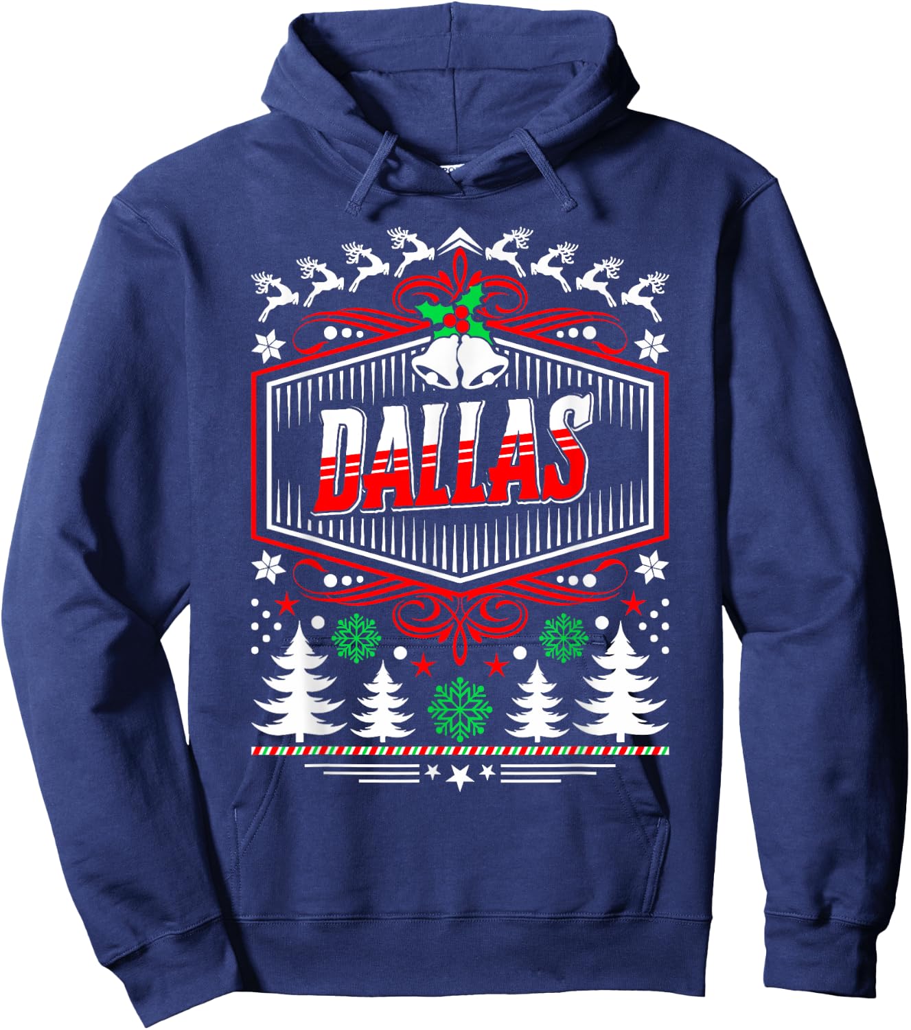 Dallas Ugly Christmas Gift Friends or Family Hoodie - Hoodie | Navy