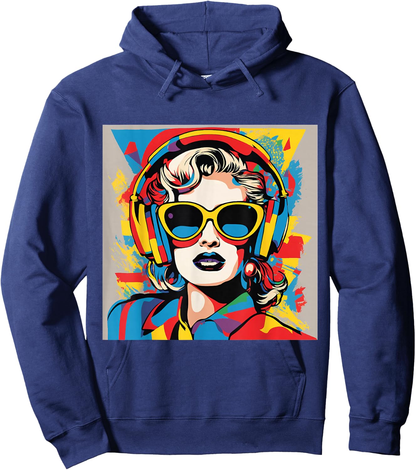 Retro Pop Art Style Hoodie - Hoodie | Navy