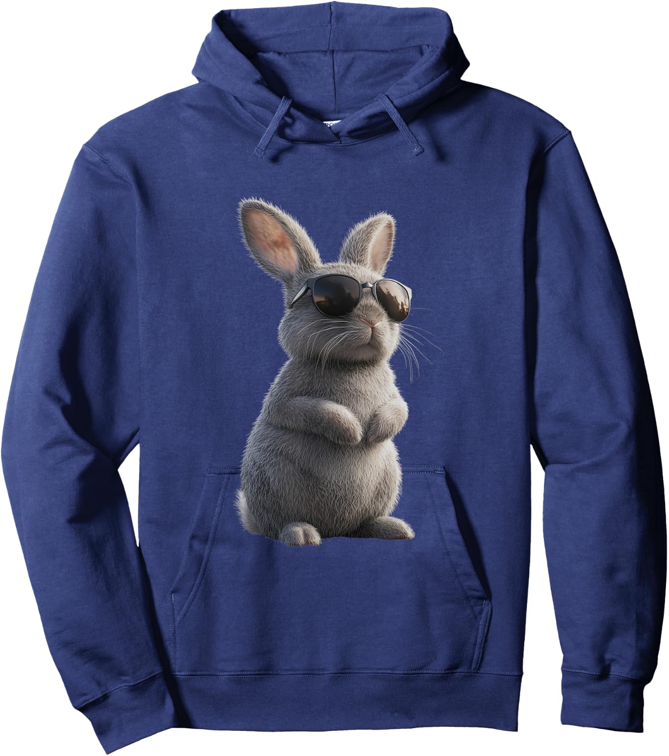 Bunny with Sunglasses - Cool Design for Rabbit Lovers , black Hoodie - Hoodie | Navy