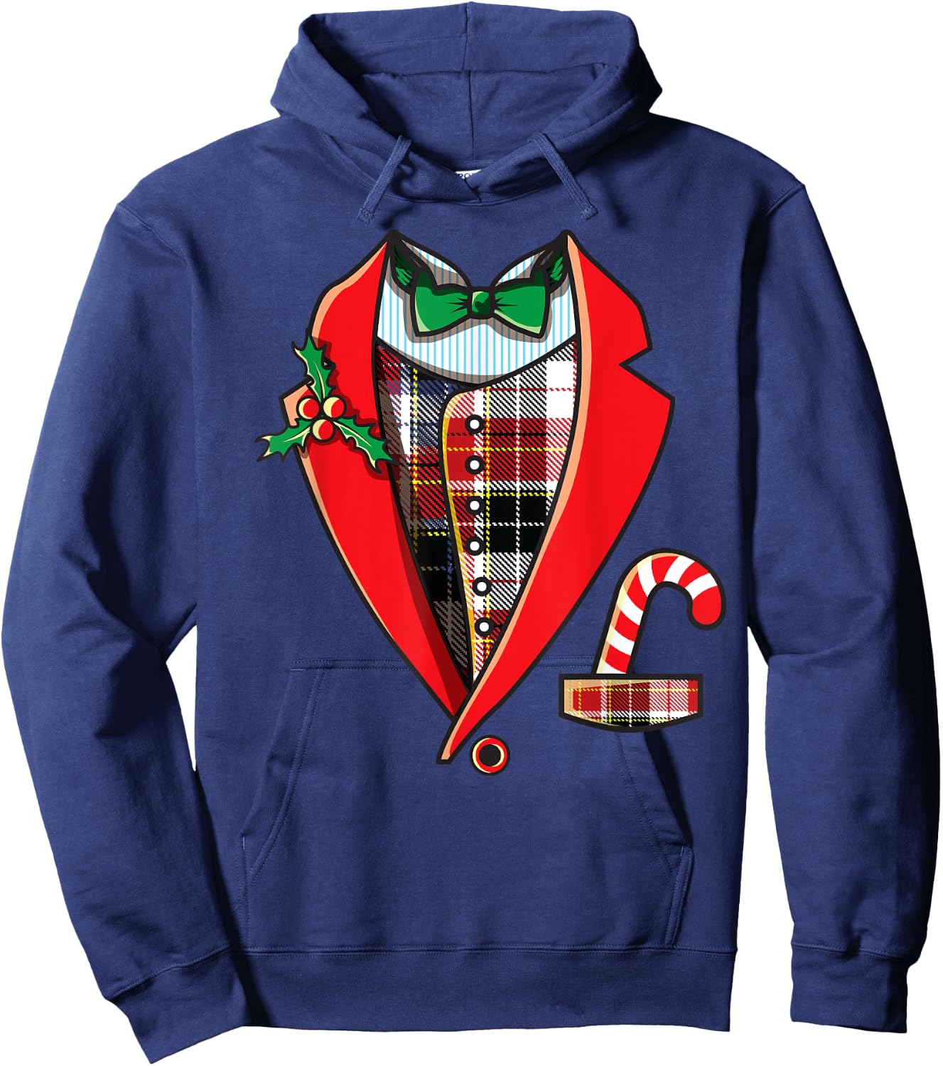 Christmas Tuxedo Shirt Funny Family Pajama Party Gift Hoodie - Hoodie | Navy