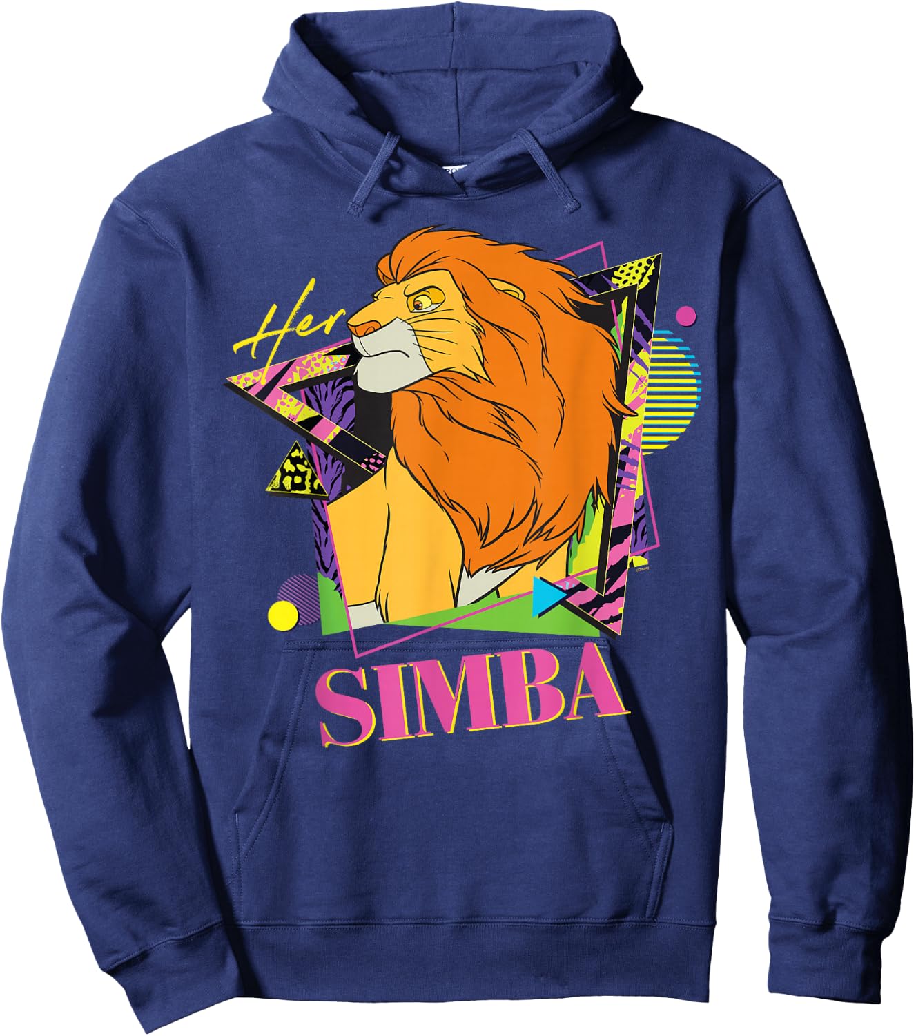 Disney The Lion King Retro '90s Couples Matching Her Simba , black Hoodie - Hoodie | Navy