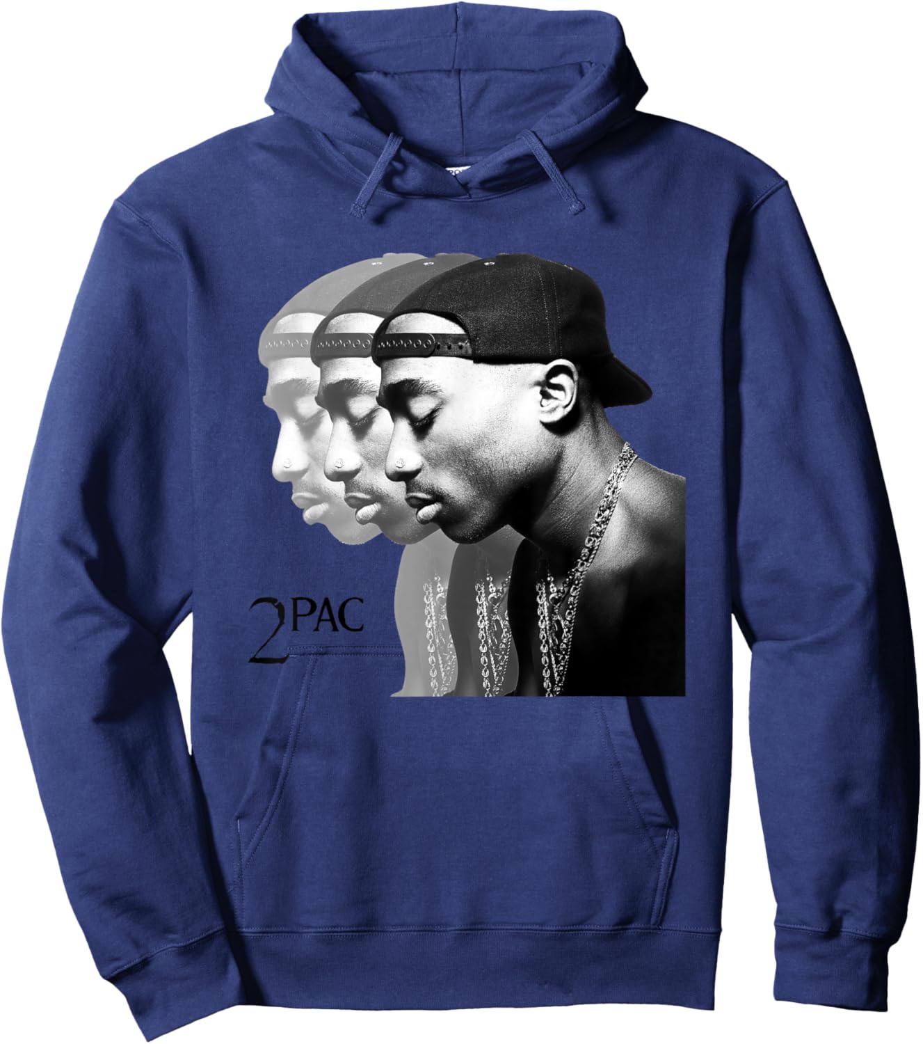 Tupac Shakur , Erwachsene, Musikfans, , Kurzarm, , Blau, S Hoodie - Hoodie | Navy