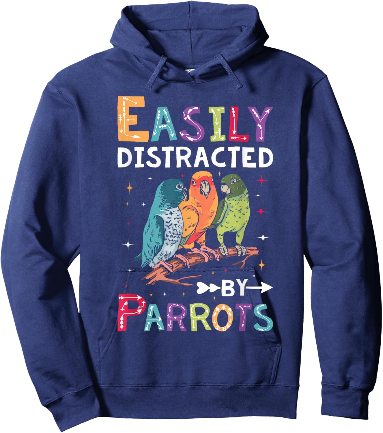 Funny Quaker Parrot Lover Graphic & Cute Parrot Hoodie - Hoodie | Navy
