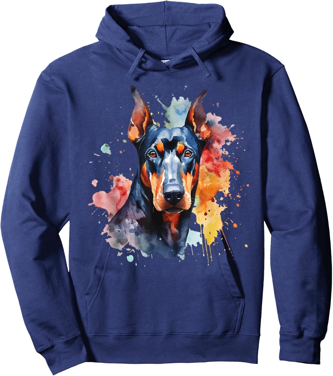Doberman Pinscher Portrait - Dog Lover Pet Canine Lover Hoodie - Hoodie | Navy