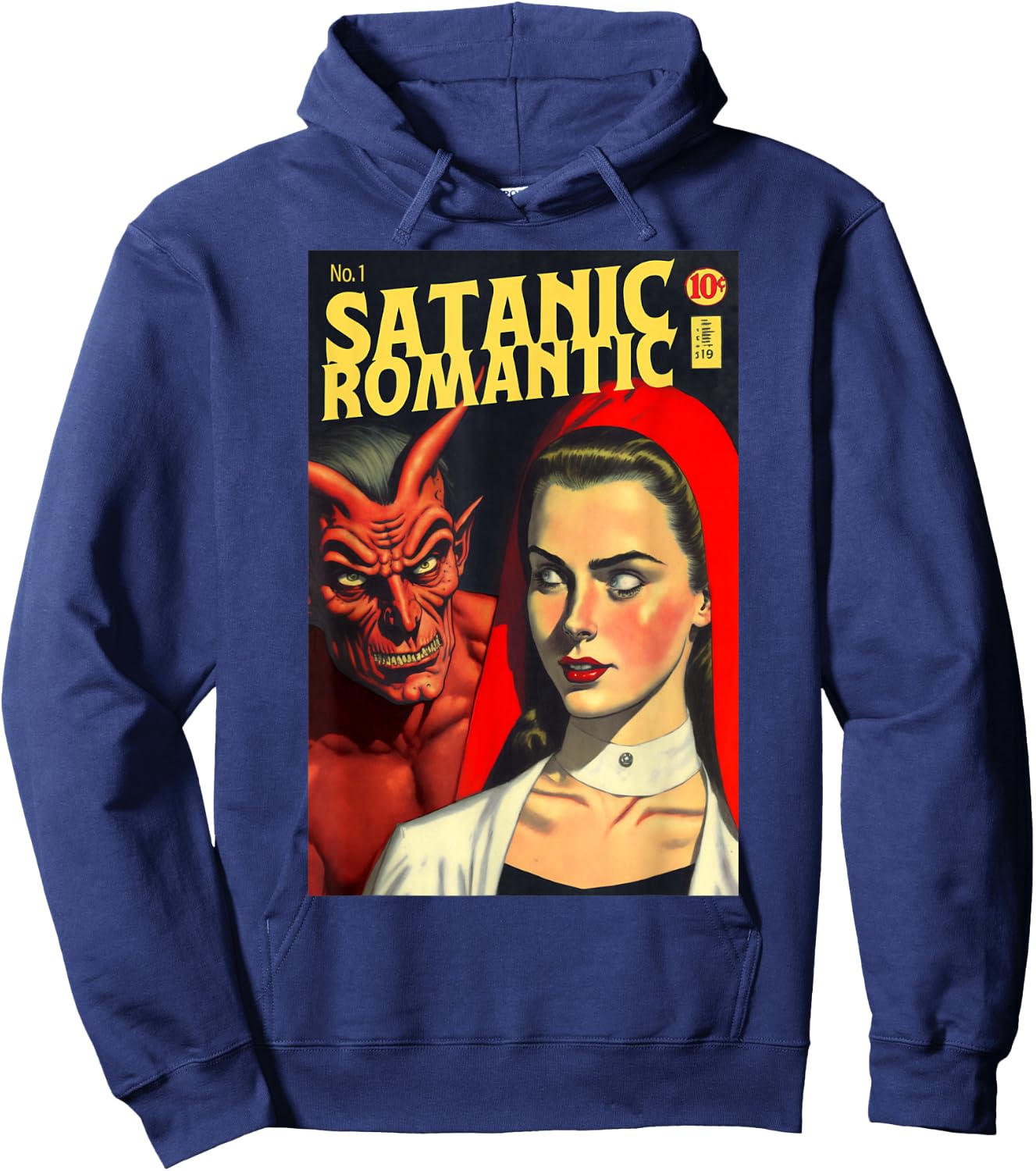 Satanic Romantic Satan Romance Novel Book Cover Hoodie - Hoodie | Navy
