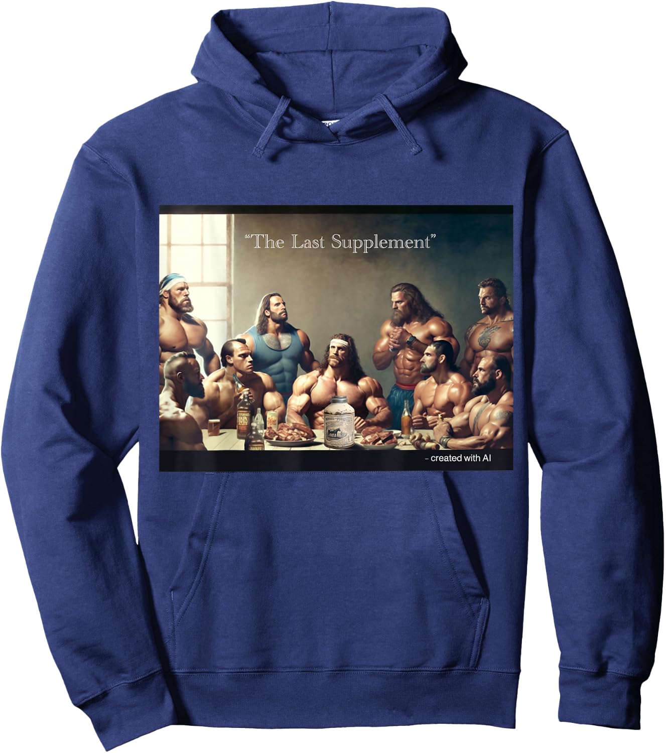 The Last Supplement Funny Bodybuilding Design , black Hoodie - Hoodie | Navy