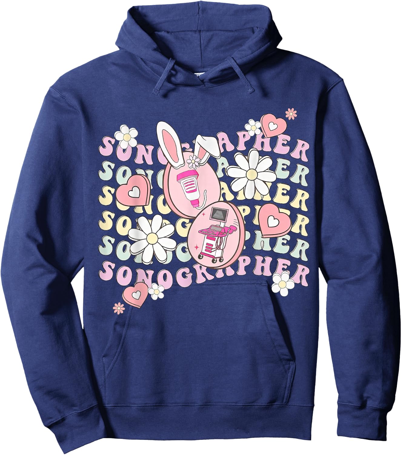 Sonographer Easter, Ultrasound Tech Technologist Easter Hoodie - Hoodie | Navy