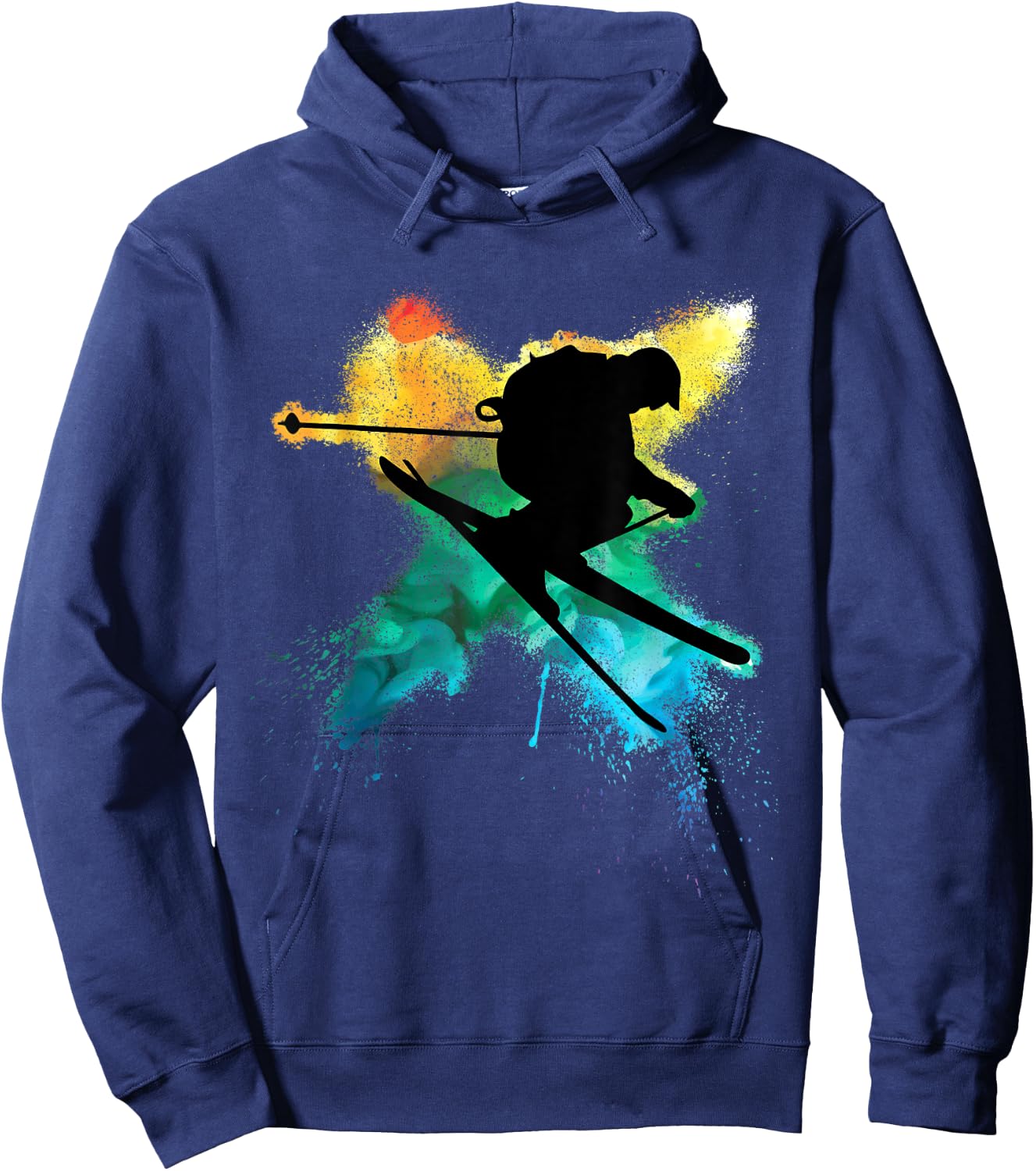 Cool boy jumps with ski during alpine skiing Hoodie - Hoodie | Navy