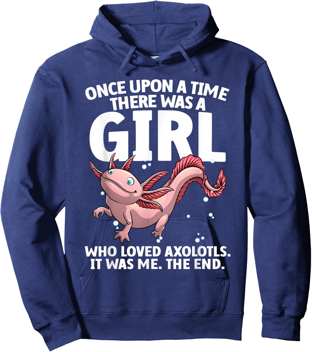 Cool Axolotl Art Girls Salamander Axolotl Lover Hoodie - Hoodie | Navy