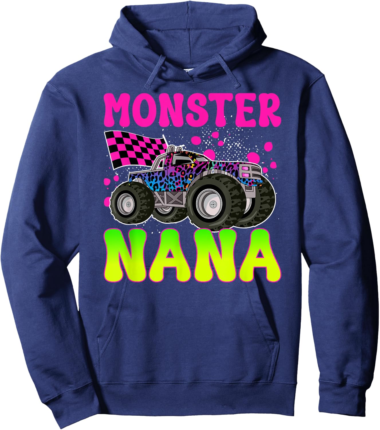 Monster Nana Proud Monster Truck Nana Grandma Hoodie - Hoodie | Navy