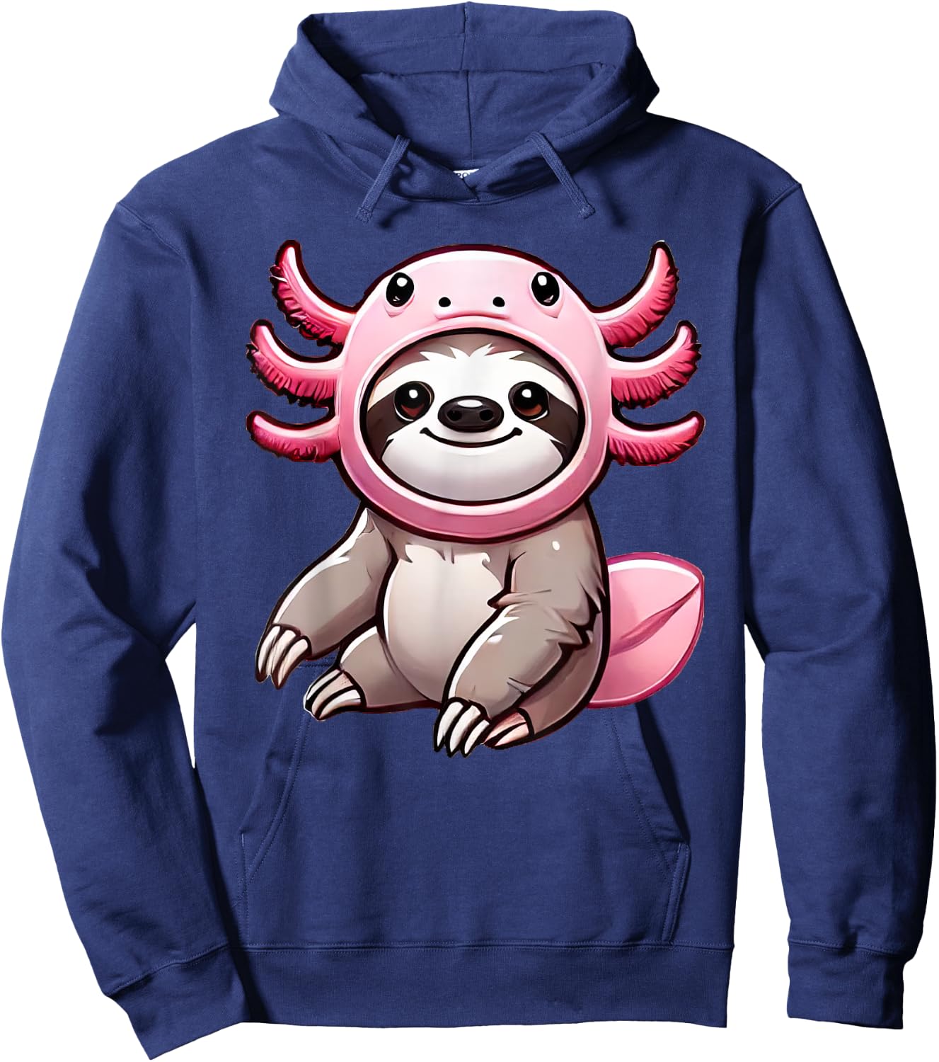 Kawaii Sloth Axolotl Costume Hoodie - Hoodie | Navy