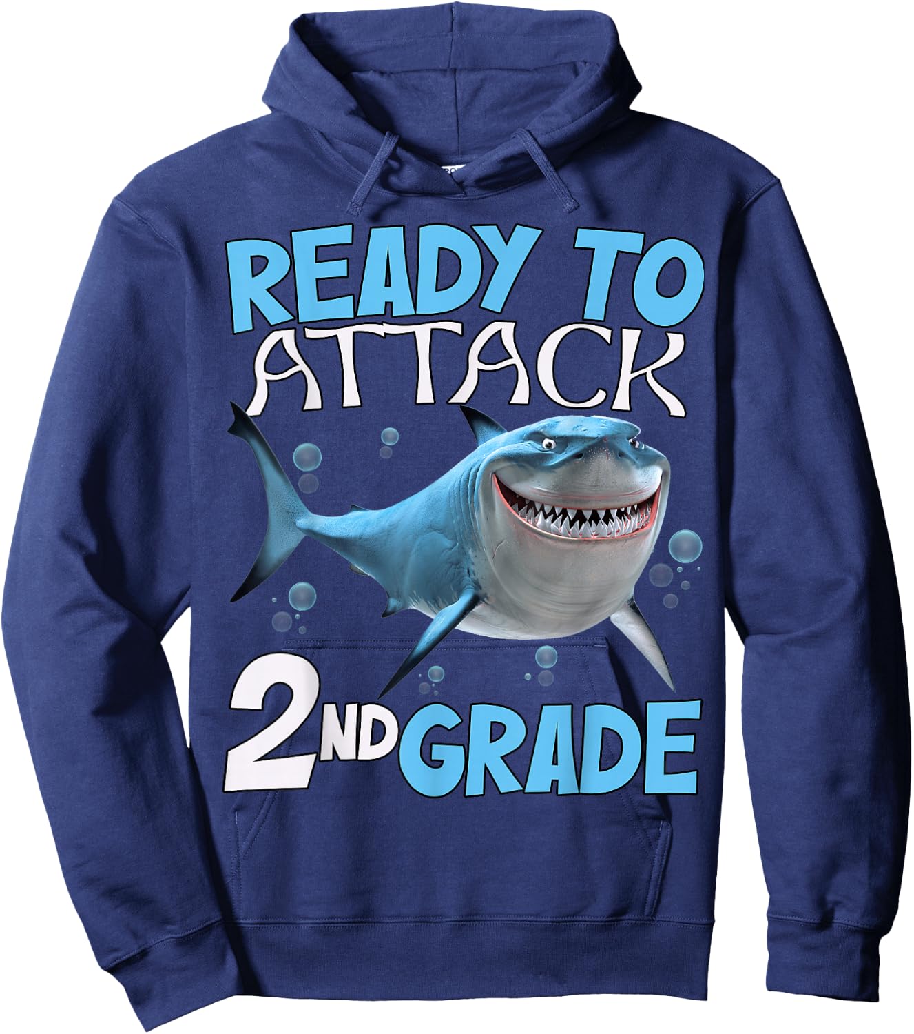 Shark Ready To Attack kids 2nd Grade Second funny 1st day Hoodie - Hoodie | Navy