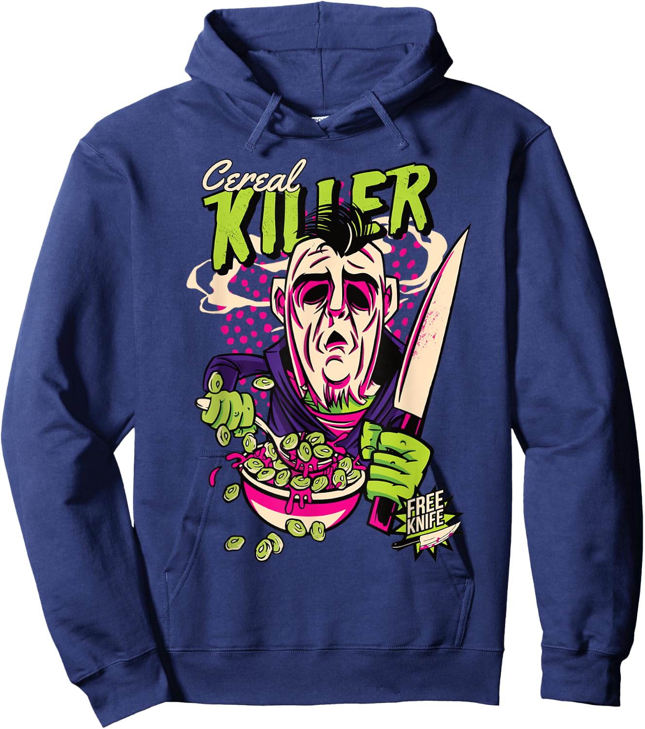 Müsli Killer Retro Horror Serienmörder Dark Humor Comic Hoodie - Hoodie | Navy