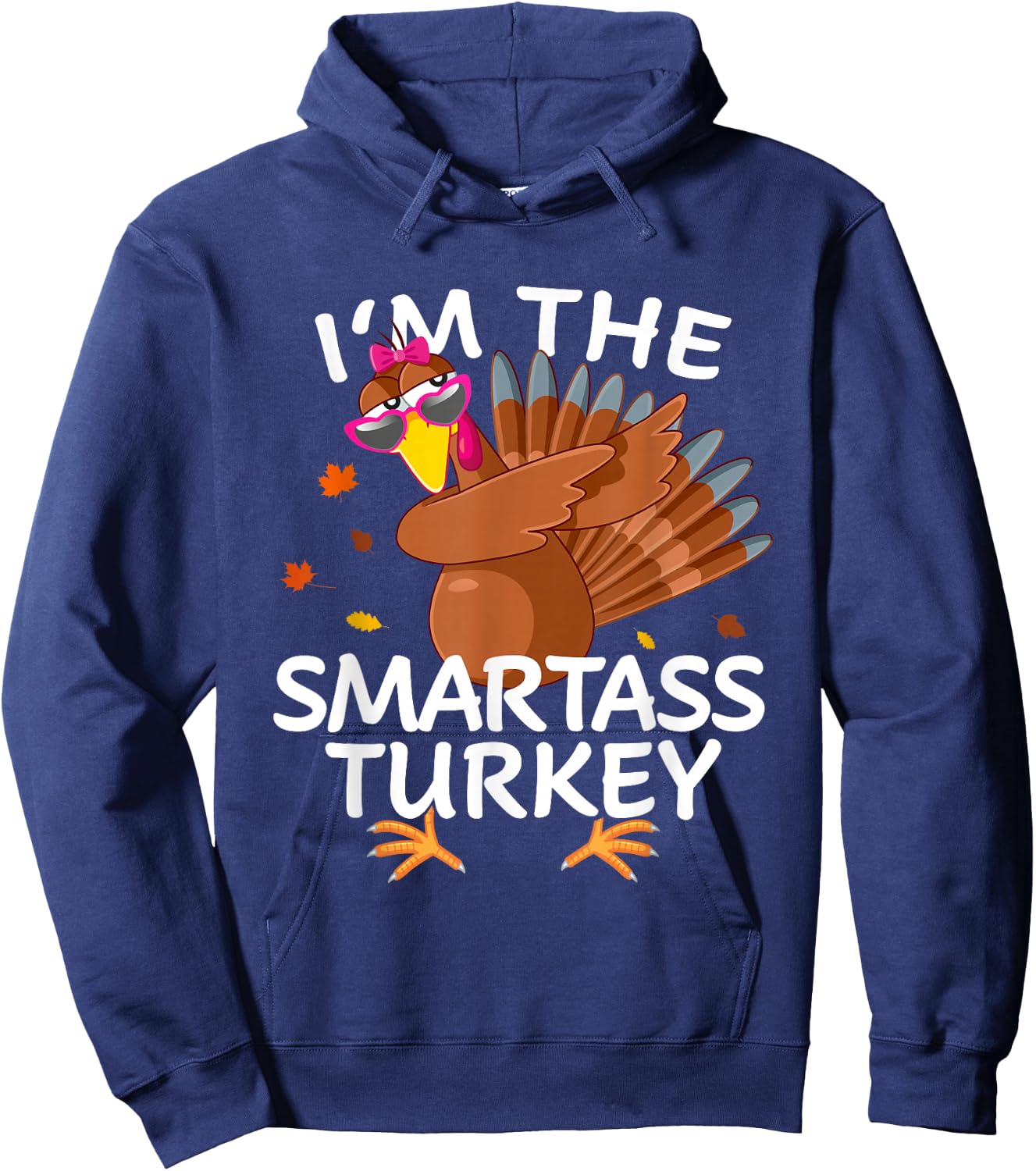 Smartass Turkey Matching Outfit Thanksgiving Pajamas Family Hoodie - Hoodie | Navy