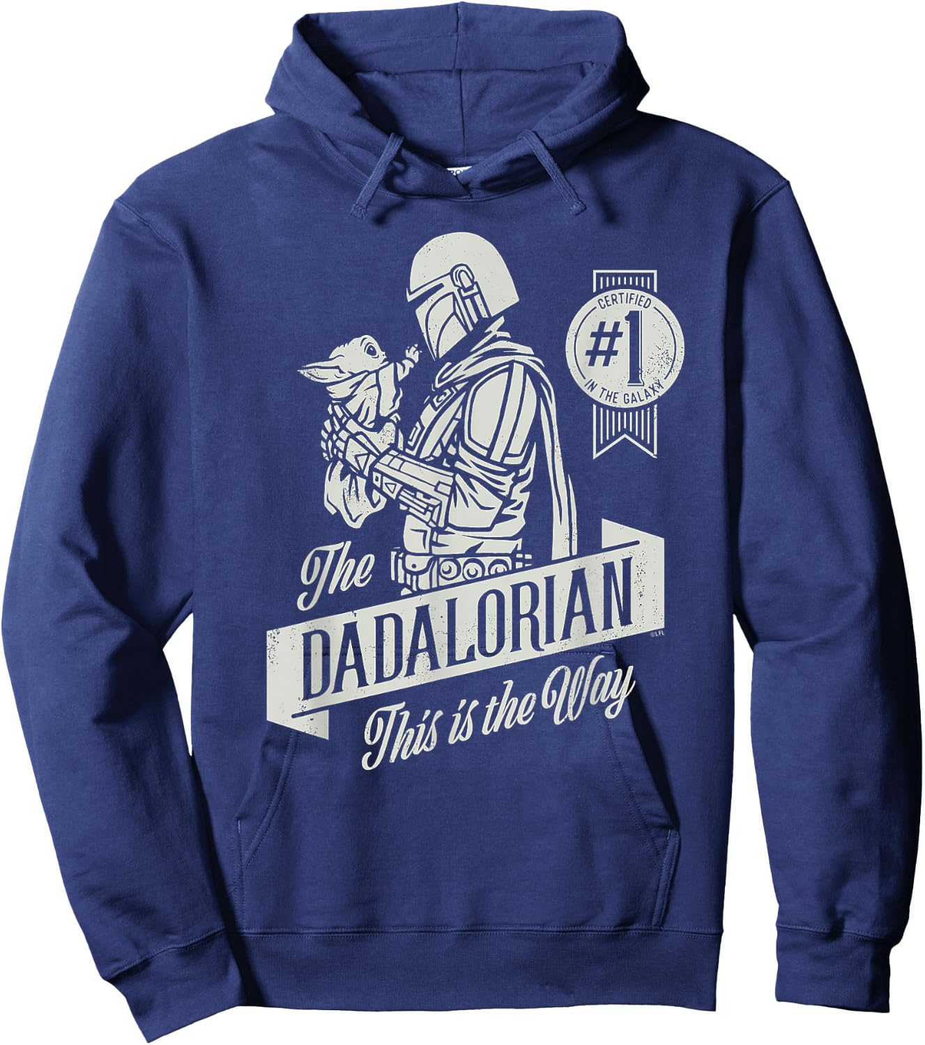 Star Wars The Mandalorian and Grogu Dadalorian Father's Day Hoodie - Hoodie | Navy