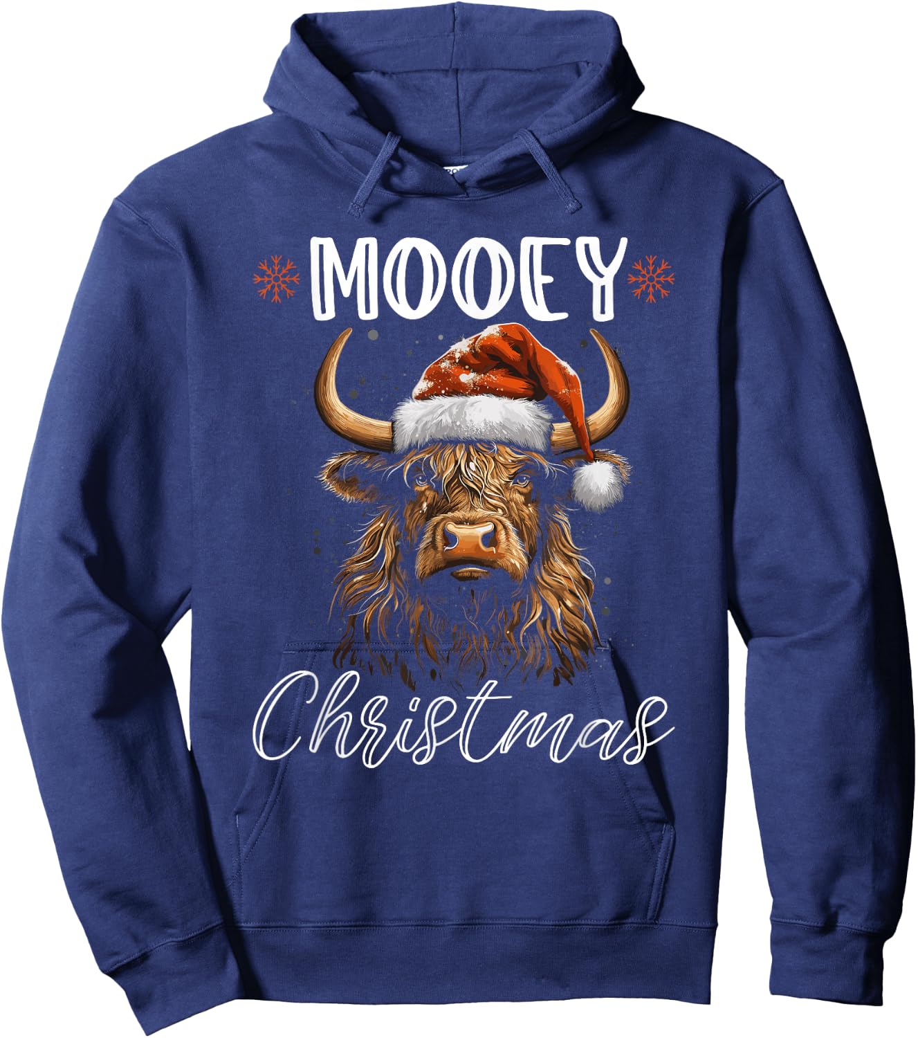 Christmas Highland Cow, Mooey Christmas Western Girl Country Hoodie - Hoodie | Navy